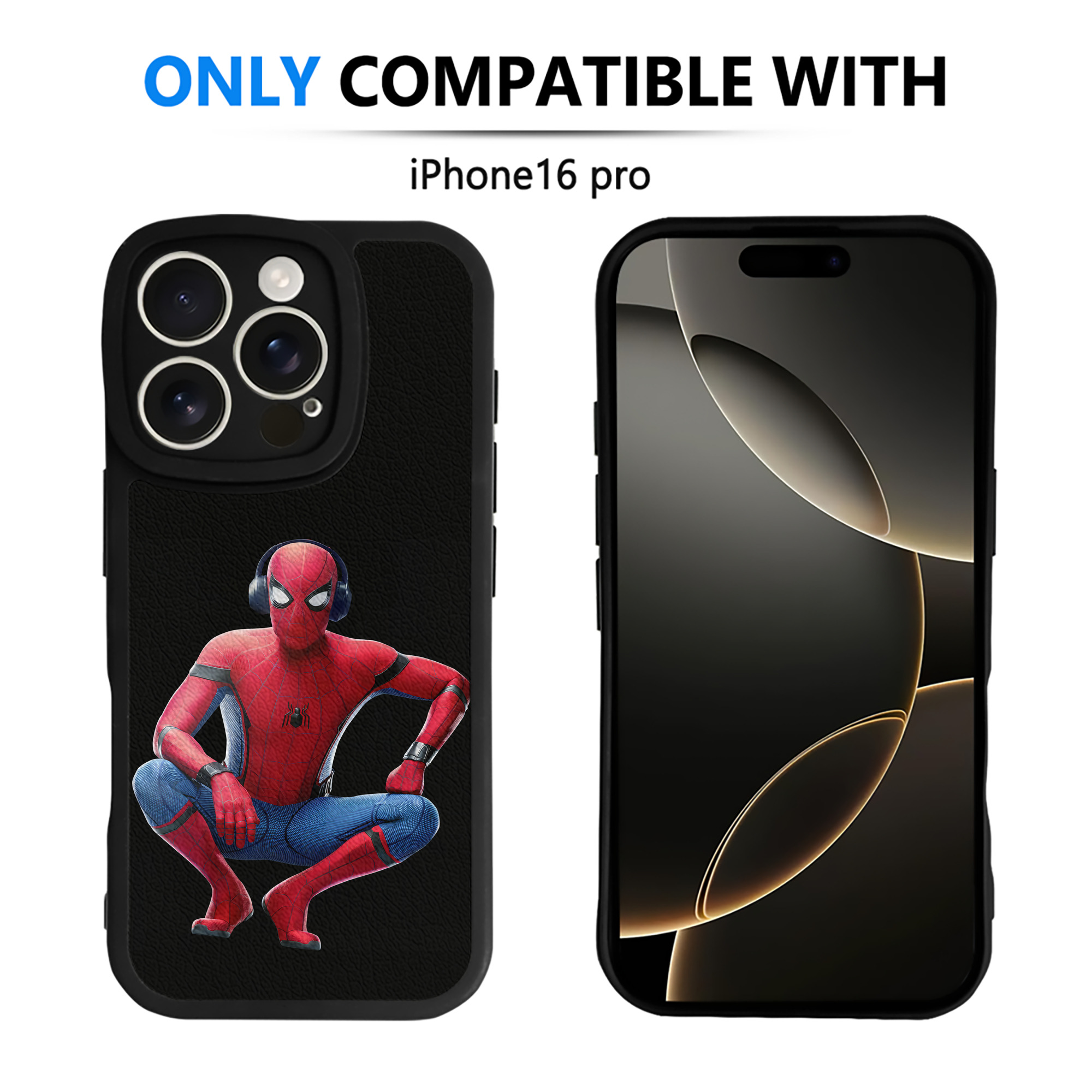 Spider Man スパイダーマン 【iPhone 16シリーズ対応】シリコンスマホケース（レザー調） 材質：シリコン